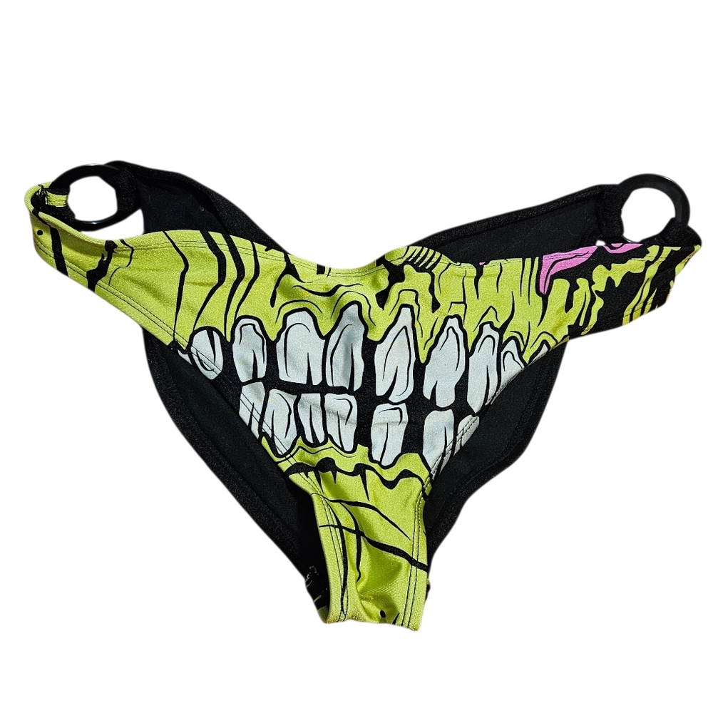 Iron Fist Zombie Chomper Low Rise Graphic Tooth Print Bikini Bottom